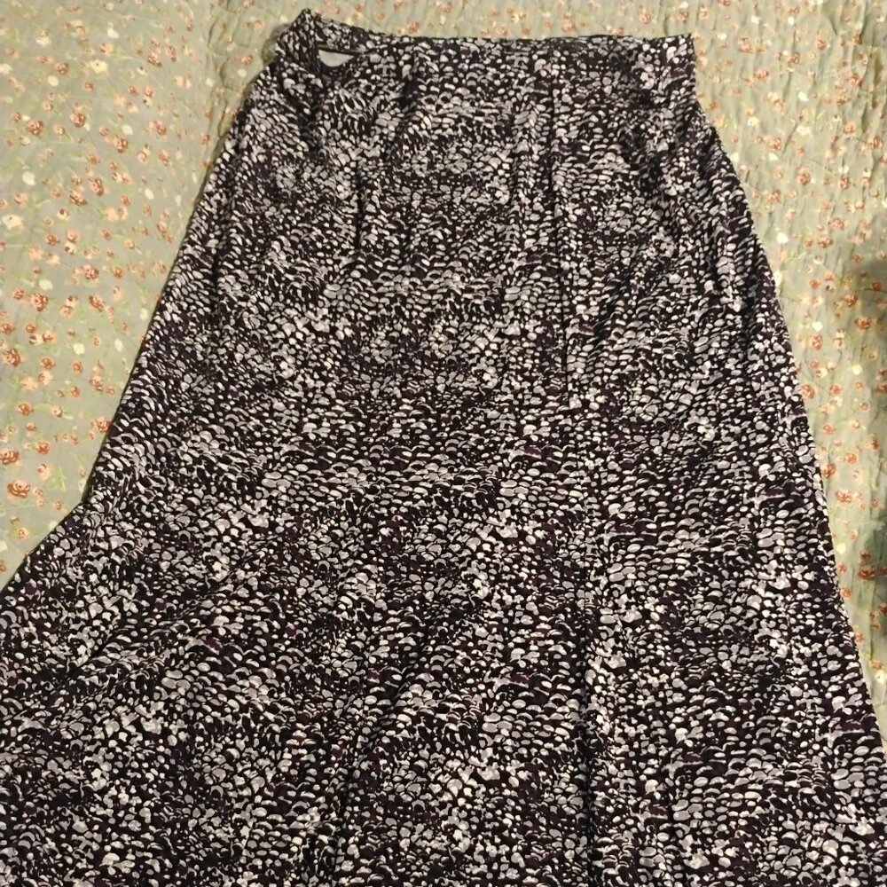 Purple and white ankle length skirt, size small